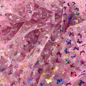 Pink Butterfly Organza