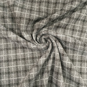 Grey Polyester Brushed Check