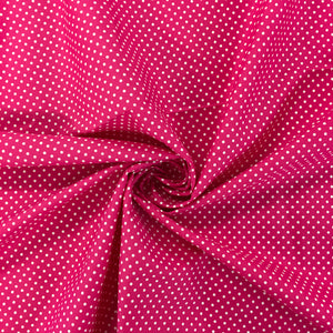 Cerise Spot Poplin Print