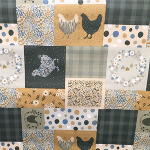 Patchwork Hens Printed PVC