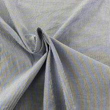 Load image into Gallery viewer, Cotton Seersucker stripe Dark Blue