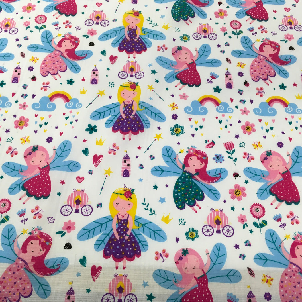 Multi Fairies Polycotton Print