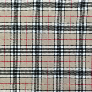 Poly Viscose Beige Tartan