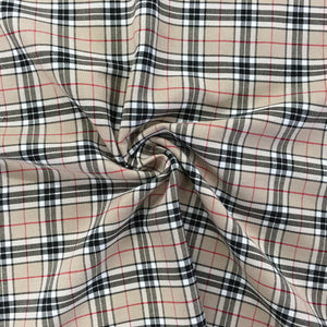 Poly Viscose Beige Tartan