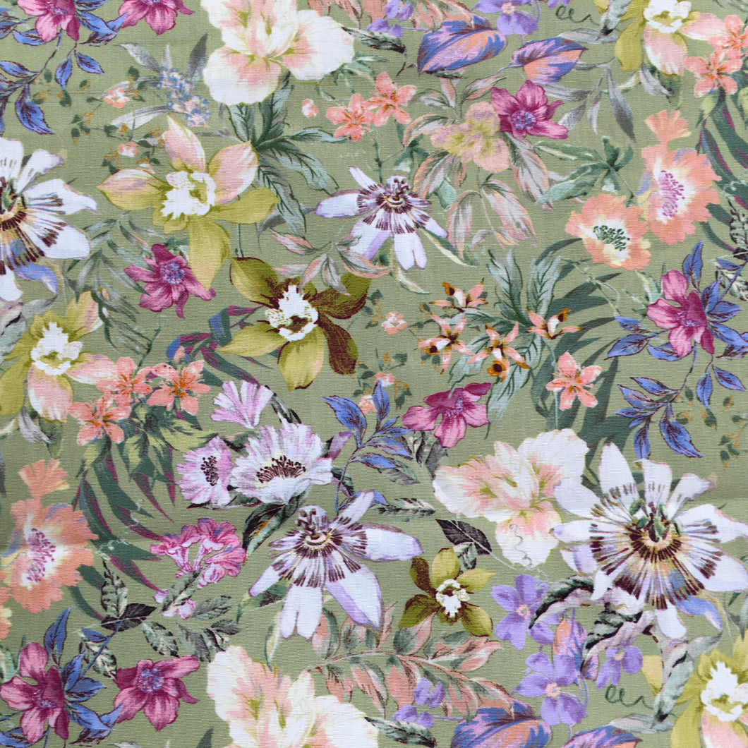 Sage Floral Poplin Print