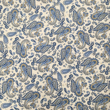 Load image into Gallery viewer, Ivory/blue Paisley Poplin Print