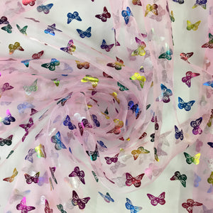 Pink Butterfly Organza