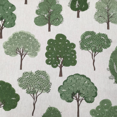 Green Trees Linen Look Print