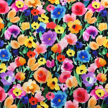 Load image into Gallery viewer, Bright Flowers Challis Digital Viscose Print -01