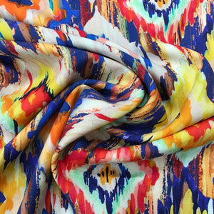 Multi Abstract Challis Digital Viscose Print -01