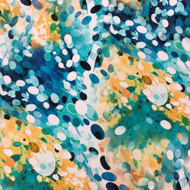 Aqua Abstract Viscose Digital Print