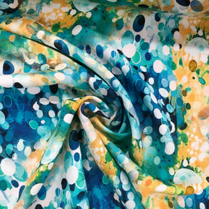 Aqua Abstract Viscose Digital Print