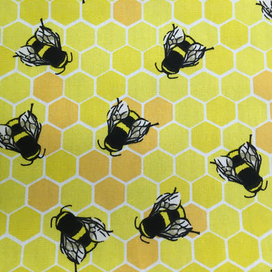 Yellow Bee Cotton Print