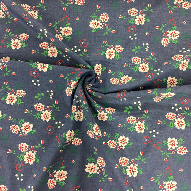 Red Floral Cotton Print