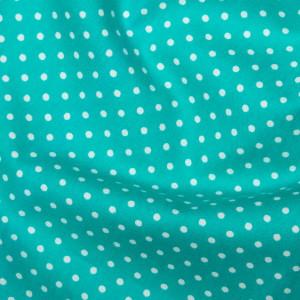 Turquoise Spots Cotton Poplin - 10mm